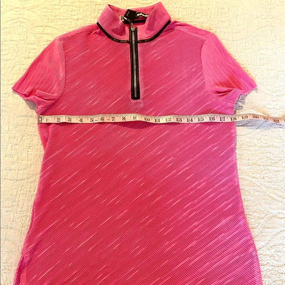 Jamie Sadock Crinkled Zip Neck Golf Shirt - Picture 9 of 12